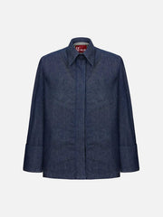EX DE RUE Haze Denim Kimono Shirt II W – denim, ön görünüm