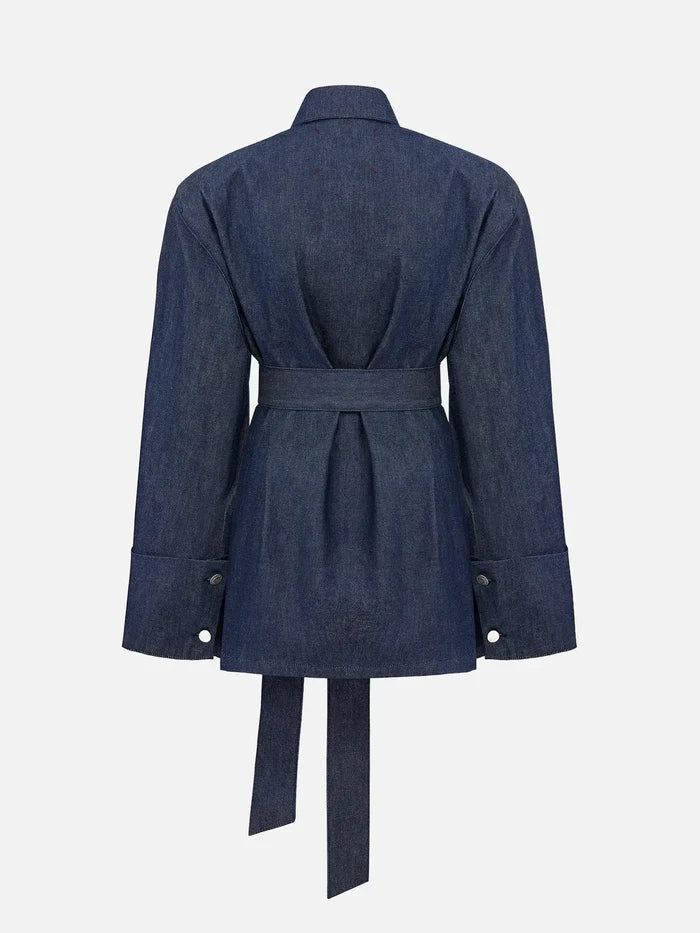EX DE RUE Haze Denim Kimono Shirt II W – denim, arka görünüm
