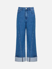 EX DE RUE Haze Kimono Blue Denim Jean I W – Blue Denim, önden görünüm