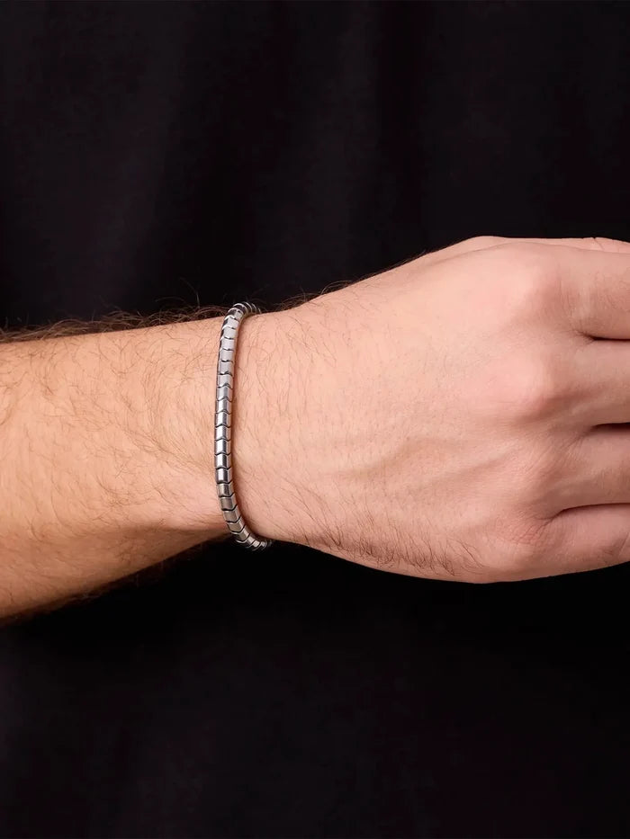 ATOLYEWOLF Hematite Bracelet in Silver - BİLEKLİK