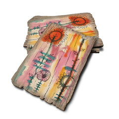 Henning's Pink Orange Flowers - Weathered Edge Rustic Edge Postcard (5pk // $2.80ea)