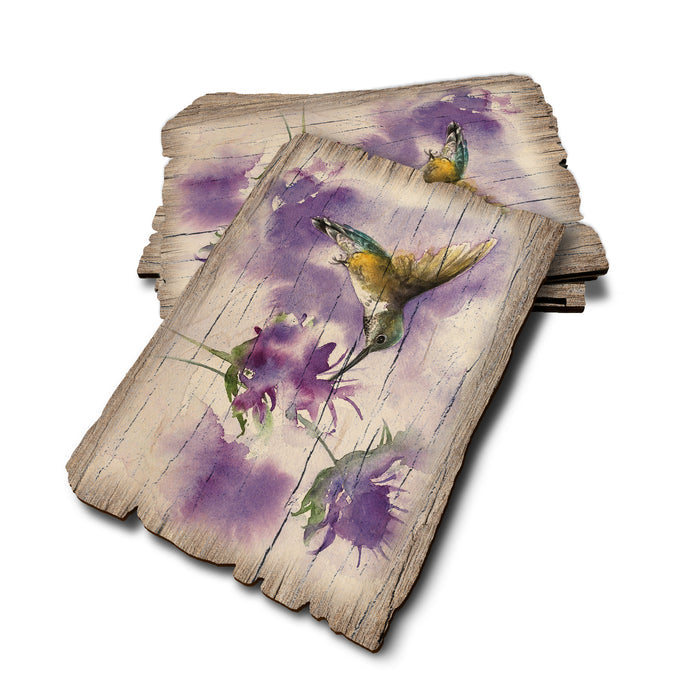 Henning's Two Purple Flowers - Weathered Edge Rustic Edge Postcard (5pk // $2.80ea)