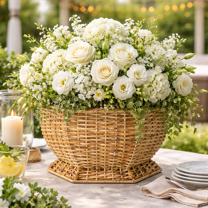 Hexagon Wicker Planter by The Enchanted Home