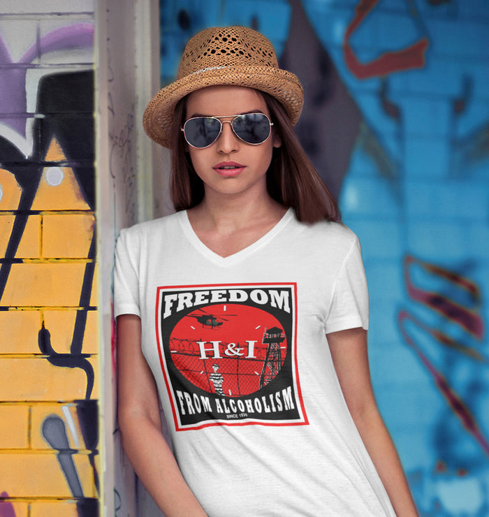 H&I Freedom From Alcoholism AA V-Neck Tee