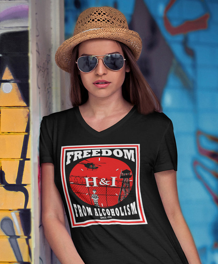 H&I Freedom From Alcoholism AA V-Neck Tee
