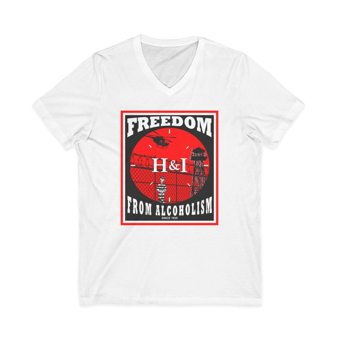H&I Freedom From Alcoholism AA V-Neck Tee