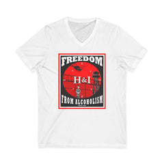 H&I Freedom From Alcoholism AA V-Neck Tee
