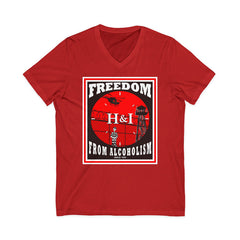 H&I Freedom From Alcoholism AA V-Neck Tee