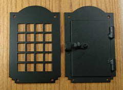 Hinged Door Viewer, Peephole Viewer, Arched Top, 2 pc. Speakeasy Door Viewer Kit - Wild West Hardware