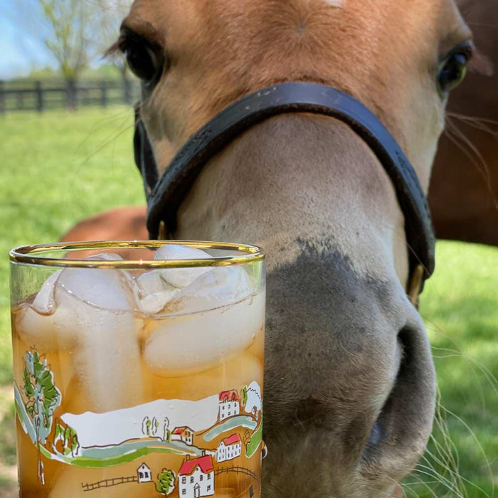 Hunt Scene Bourbon Glass - SOLD INDIVIDUALLY - The Preppy Bunny