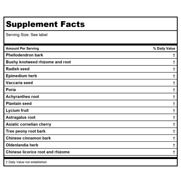 Kan Herb Traditionals Prostate Support 300 Tablets - Supplement Facts panel