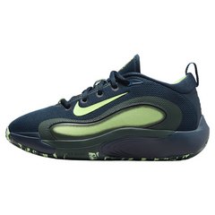 Nike Kids Isofly (GS) Basketball Shoes in Armory Navy and Vintage Green color scheme with a mesh upper and a rubber outsole visible in the image.