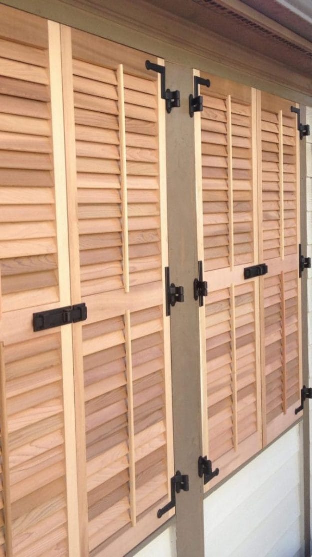 L Style Shutter Hinges - Mid Range Hinge - Minimal Offset - Cast Iron - Black Powder Coat - Sold Individually