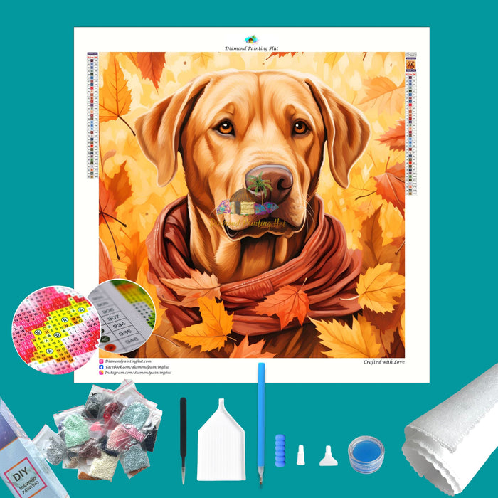 Lab in Fall A Diamond Painting