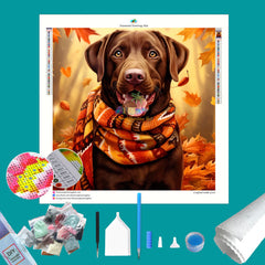 Lab in Fall A Diamond Painting