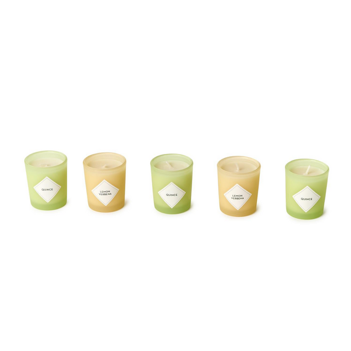 Lemon Verbena and Quince Set of 5 Scented Candles