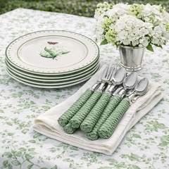Lily of The Valley Green and White Dinner Plate