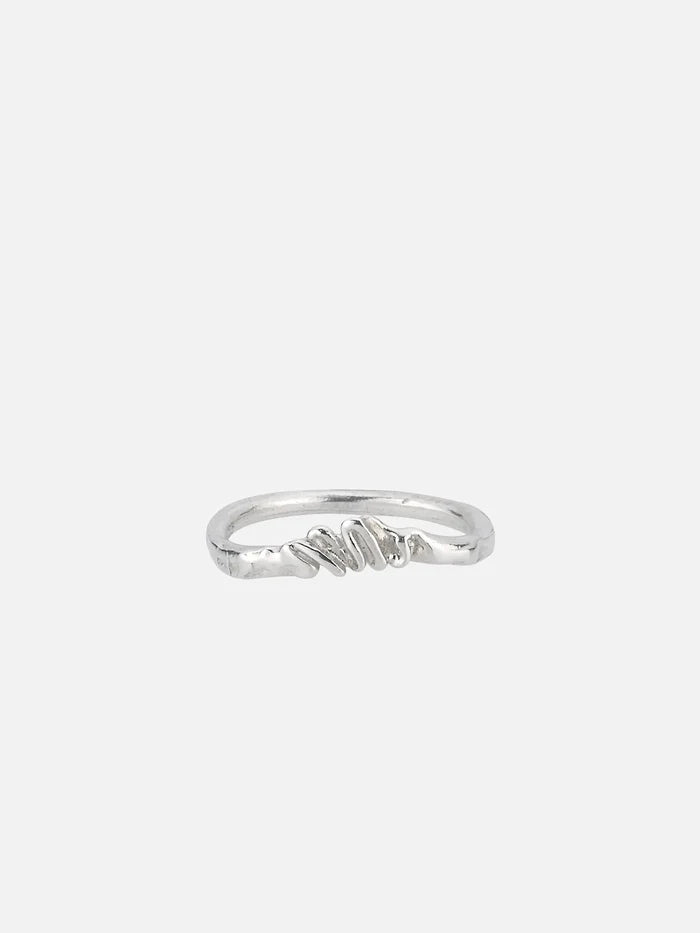 JEWELS FOR JOY Lima Stacker Ring – gümüş, üstten görünüm