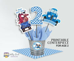 Little Blue Truck Birthday Party Centerpiece For Age 2