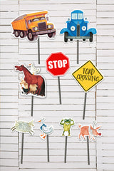 Little Blue Truck Birthday Party Centerpiece - Jolly Owl Designs