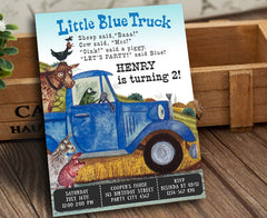 Little Blue Truck Birthday Party Invitation