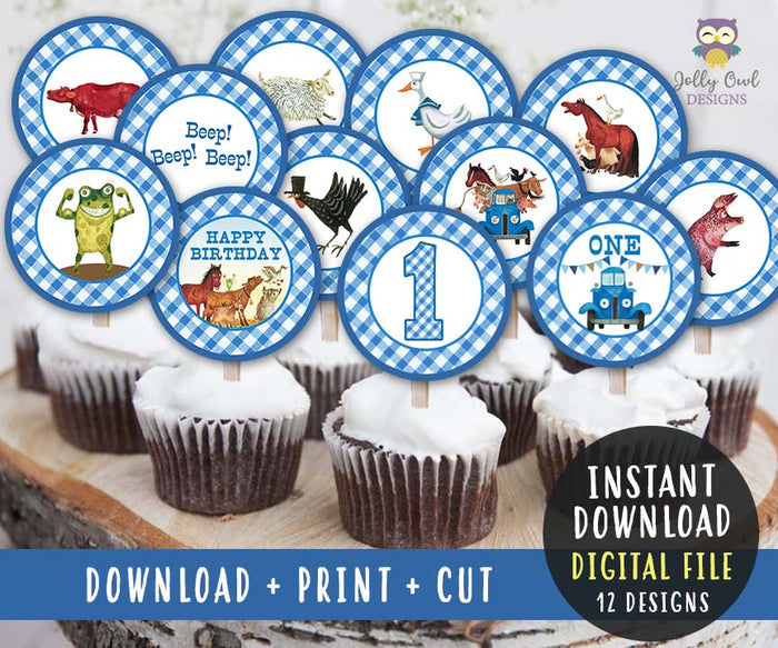 Little Blue Truck Cupcake Toppers | Birthday Party Circles