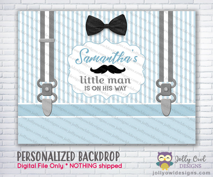 Little Man Party Backdrop - Digital File
