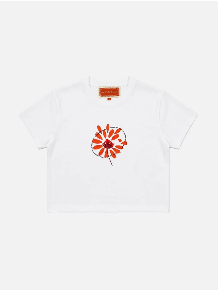 SOON TO BE ANNOUNCED Loves Me Not Baby Tee - White - T-SHIRT