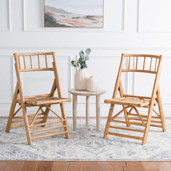Maja Rattan Folding Accent Chair in Honey (Set of 2)
