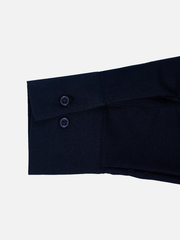 shopi go Meguro Regular Shirt - Navy – Navy, manşet detayı, yakın görünüm