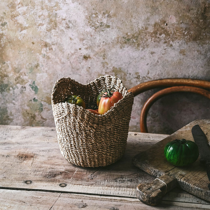 Mini Woven Scallop Basket - Natural