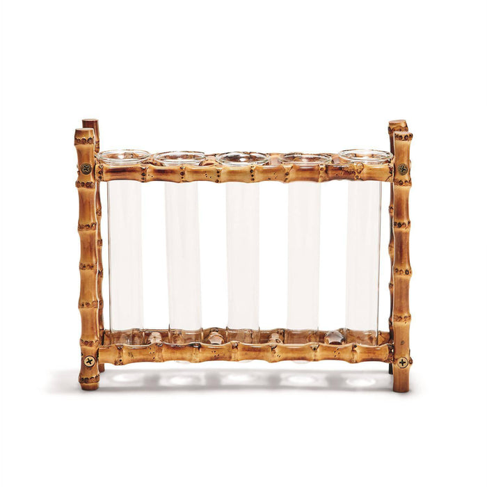 Natural Bamboo Vase with 5 Glass Tubes - The Preppy Bunny