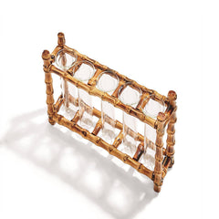 Natural Bamboo Vase with 5 Glass Tubes - The Preppy Bunny