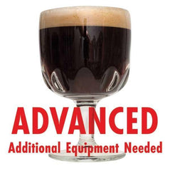 Northy 12 Belgian Quad in a glass with an All-Grain caution in red text: "Advanced, additional equipment needed"