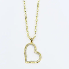 Open Heart Sparkle Pendant Necklace