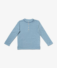 Oso & Me Henley T-Shirt in Dusty Blue