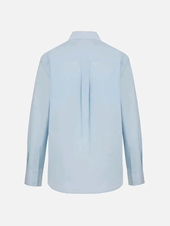 EX DE RUE Oversize Blue Shirt – mavi, arka görünüm
