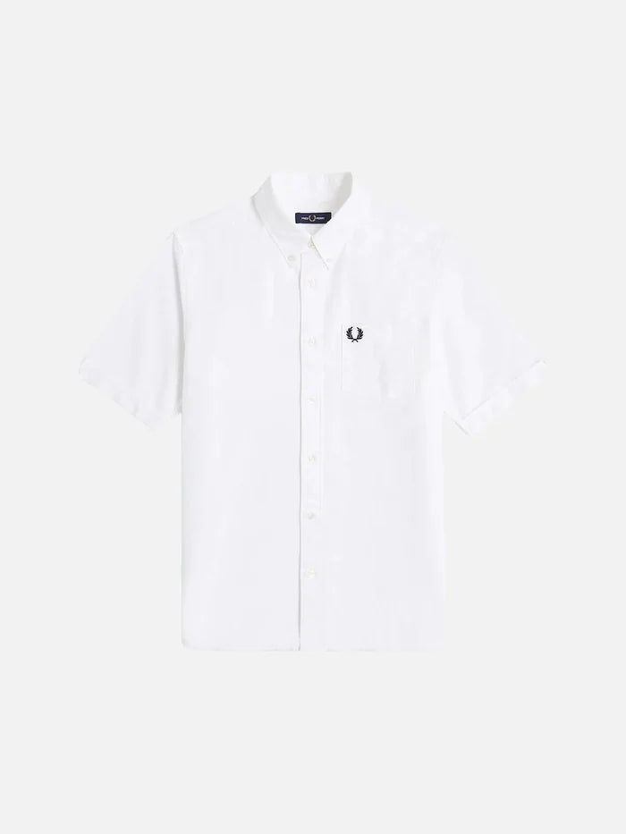 FRED PERRY Oxford Shirt - White - Shirts GÖMLEK