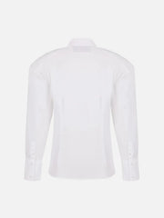 EX DE RUE Padded Pleated Classic Shirt – beyaz, arka görünüm