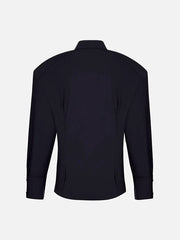 EX DE RUE Padded Pleated Merlot Shirt – Merlot, arkadan görünüm