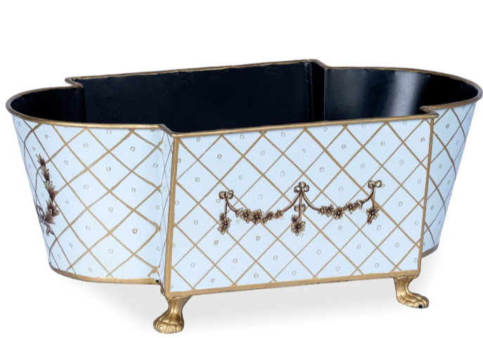 Pale Blue and Gold Long Trellis Garland Planter by The Enchanted Home