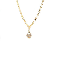 Pave Heart Locket Necklace in Gold - Madison's Niche