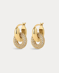 Pave Interlock Hoops