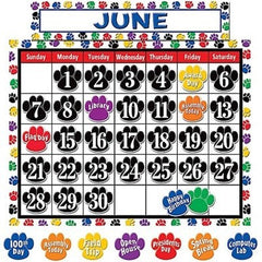 Paw Prints Calendar Bulletin Board Set