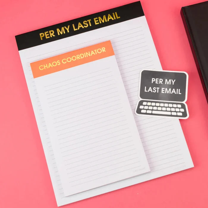 Per My Last Email- Large Memo Lined Notepad
