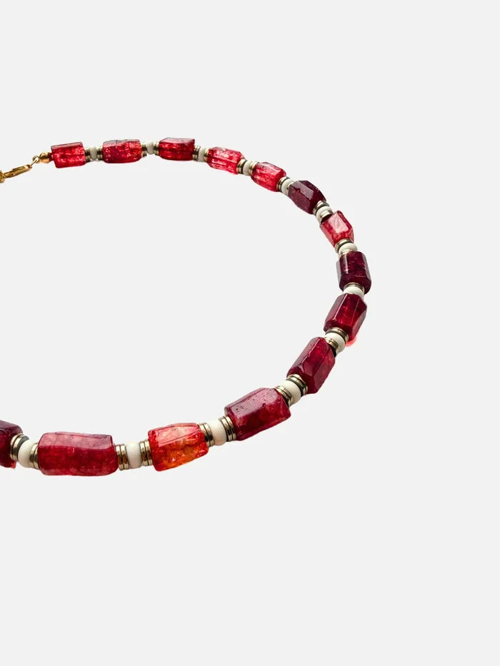 L'ATELIER DES PERLES Perla Çilek Kuvars,Hematit ve Turkuaz Taşlı Kolye - KOLYE