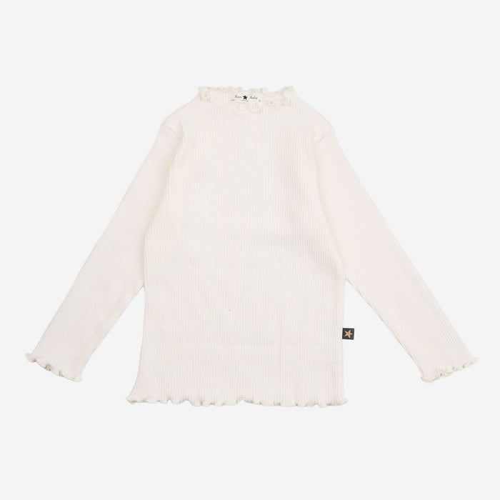 Petite Hailey Alaia Ribbed Top in White
