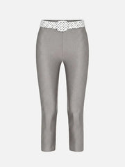 CULT FORM Polkadot Capri Tigths – Black/White, ön görünüm; belde polka dot kemer