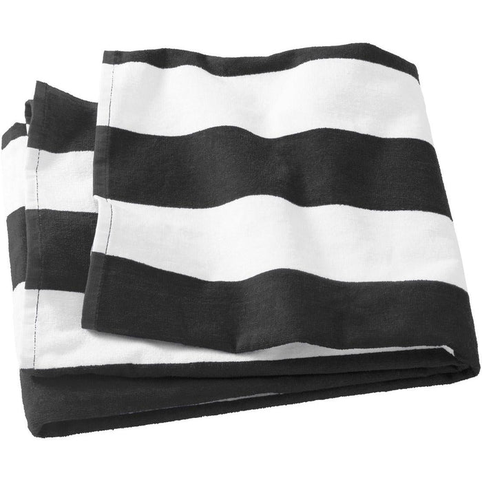 no-logo Port Authority Cabana Stripe Beach Towel-Regular-Port Authority-Black-1 Size-Thread Logic