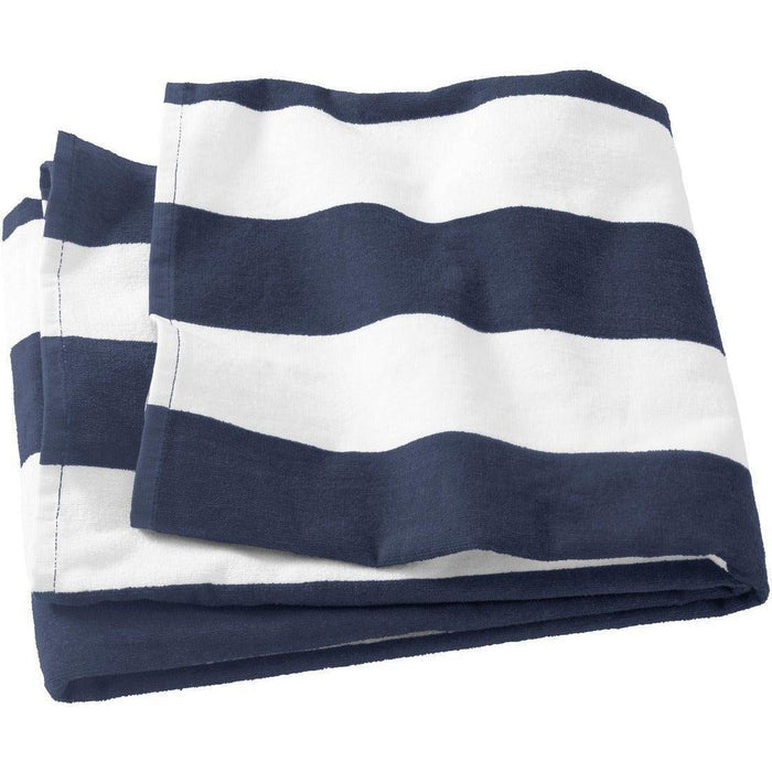no-logo Port Authority Cabana Stripe Beach Towel-Regular-Port Authority-Navy-1 Size-Thread Logic